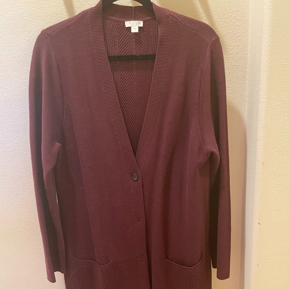 J Jill Long Textured Cardigan
